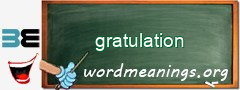 WordMeaning blackboard for gratulation